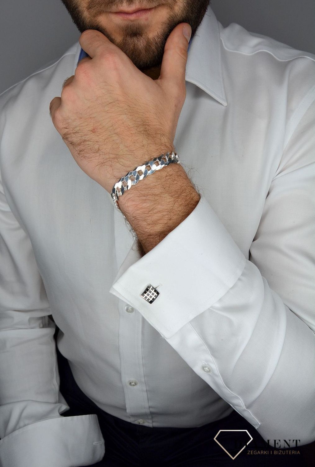 Bransoletka srebrna męska 925 Pancerka DIA-BRA-2085-300-925 11mm.jpg